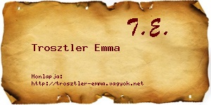 Trosztler Emma névjegykártya